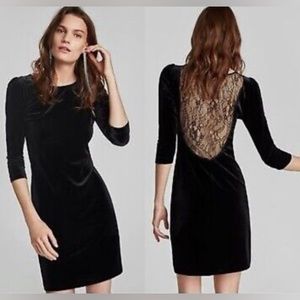 Velvet dress with lace back